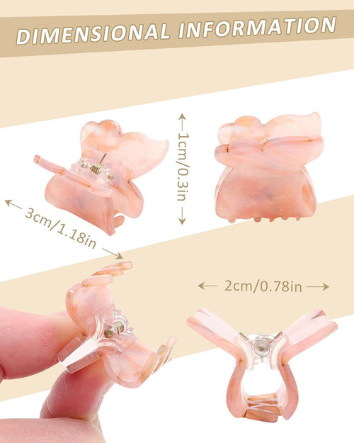 12Pcs Small Hair Clips or Women Girls Acrylic Mini Claw Clips Cute Hair Jaw Claw or Hair Styling Accessories (Butterly style)