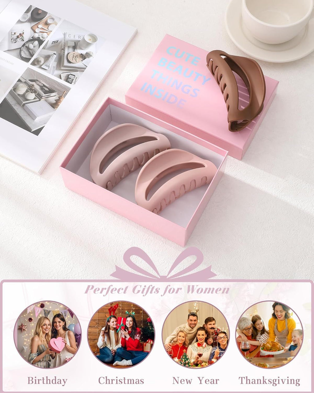 3Pcs Silicone Hair Clips lexible Claw Clips or Women Cloud Clip Bendable Large Hair Claw Clip