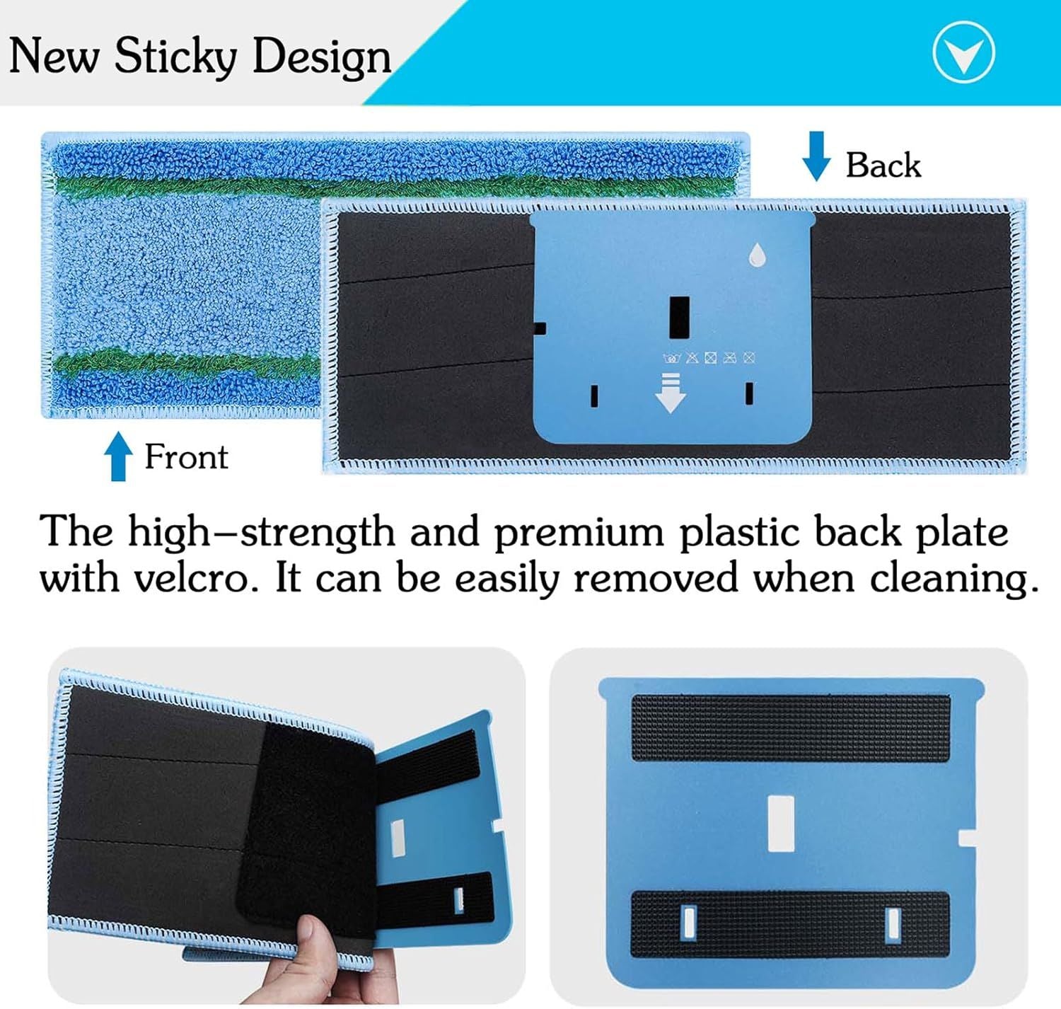 8 Pack Upgraded M6 Wet Mopping Pads or iRobot Braava Jet M6 Series (6110) (6012) (6112) (6113) Ultimate Robot Mops, New Sticky Design, Detachable, Washable and Reusable M6 Pads Accessories Parts