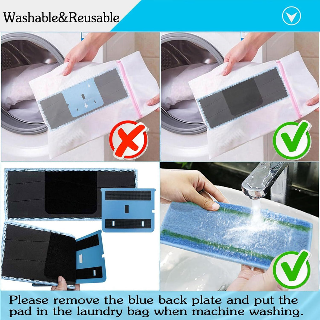 8 Pack Upgraded M6 Wet Mopping Pads or iRobot Braava Jet M6 Series (6110) (6012) (6112) (6113) Ultimate Robot Mops, New Sticky Design, Detachable, Washable and Reusable M6 Pads Accessories Parts