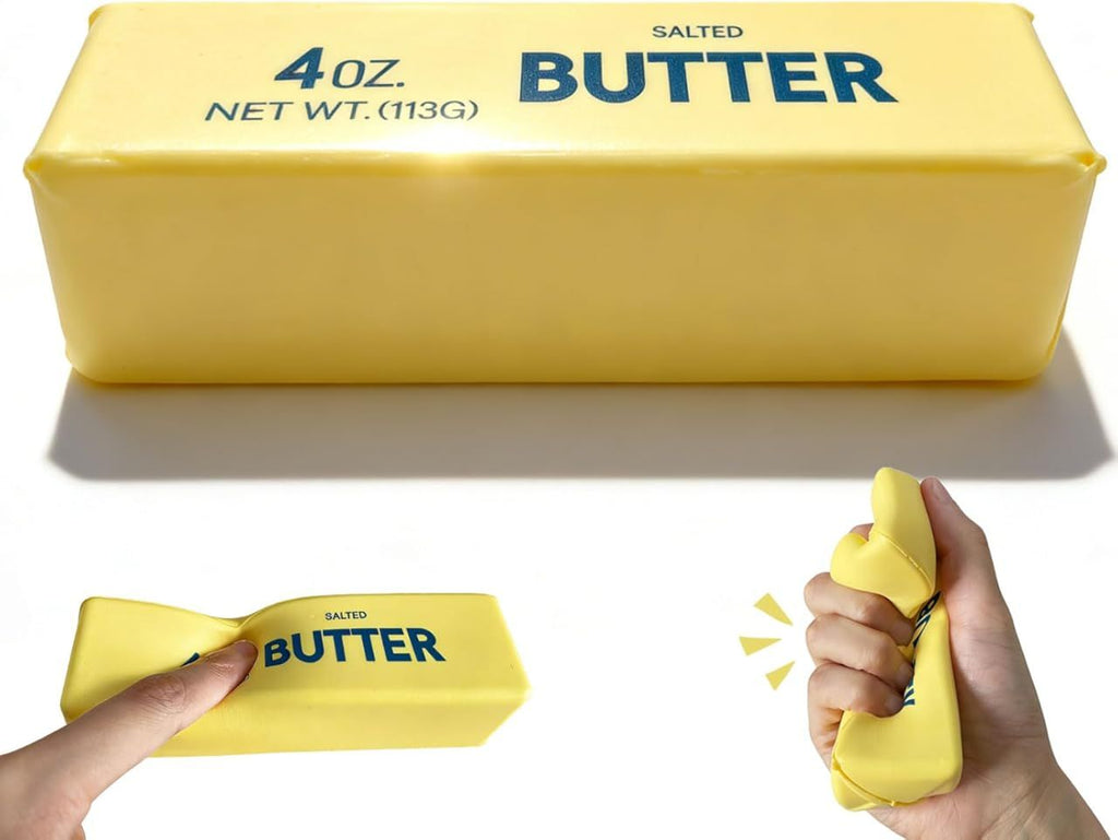 Slow Rebound Cute Butter Squeeze Stress Balls, 2026 New Realistic Soft Butter Stick Fidget Toy,Slow Rising Portable Squishy for Adults Anxiety & Stress Relief, Sensory Gifts for Office, Home（1pcs）