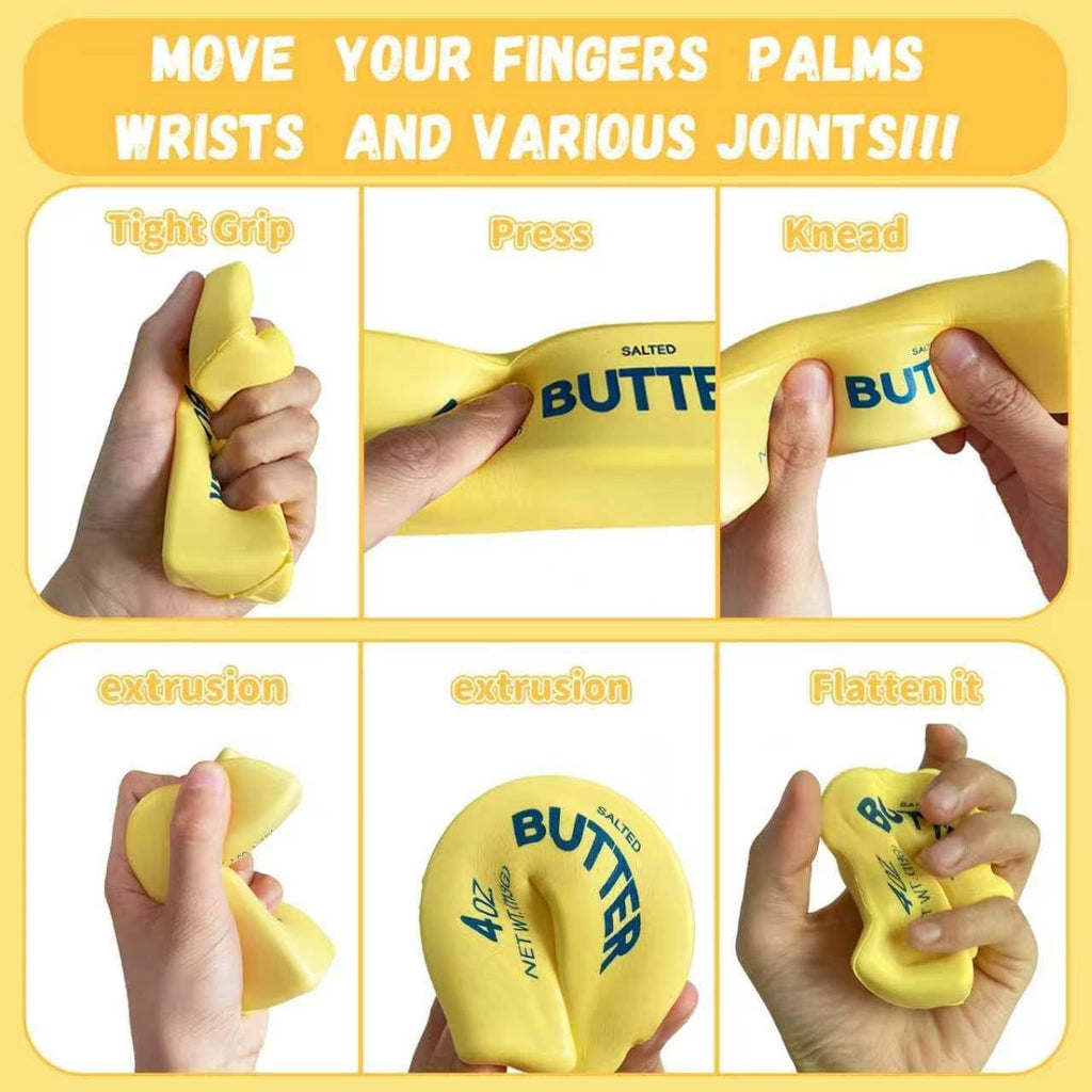 Slow Rebound Cute Butter Squeeze Stress Balls, 2026 New Realistic Soft Butter Stick Fidget Toy,Slow Rising Portable Squishy for Adults Anxiety & Stress Relief, Sensory Gifts for Office, Home（1pcs）