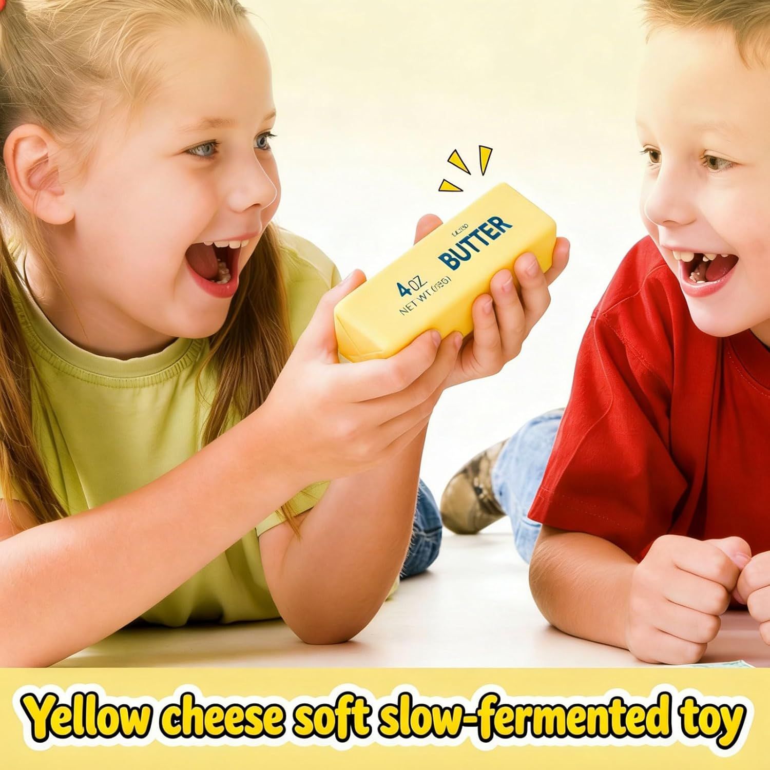 Slow Rebound Cute Butter Squeeze Stress Balls, 2026 New Realistic Soft Butter Stick Fidget Toy,Slow Rising Portable Squishy for Adults Anxiety & Stress Relief, Sensory Gifts for Office, Home（1pcs）