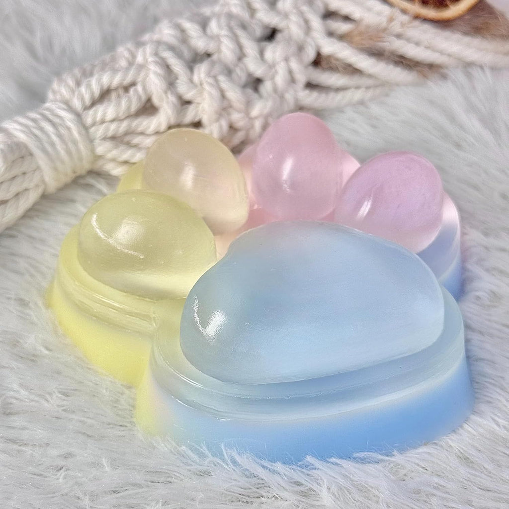 Big Taba Squishy Cat Paw, 5 in Large Paw Squeeze Toy for Stress Relief and Relax, Sticky Squishies Fidget Toys for Party Favors Novelty Things Birthday Gift (Tri-Color)
