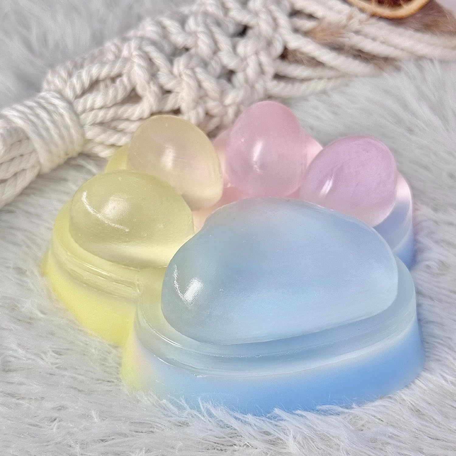 Big Taba Squishy Cat Paw, 5 in Large Paw Squeeze Toy for Stress Relief and Relax, Sticky Squishies Fidget Toys for Party Favors Novelty Things Birthday Gift (Tri-Color)