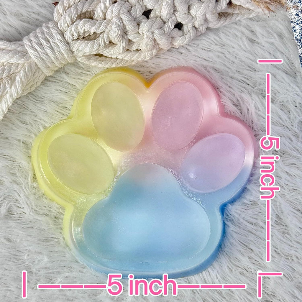 Big Taba Squishy Cat Paw, 5 in Large Paw Squeeze Toy for Stress Relief and Relax, Sticky Squishies Fidget Toys for Party Favors Novelty Things Birthday Gift (Tri-Color)