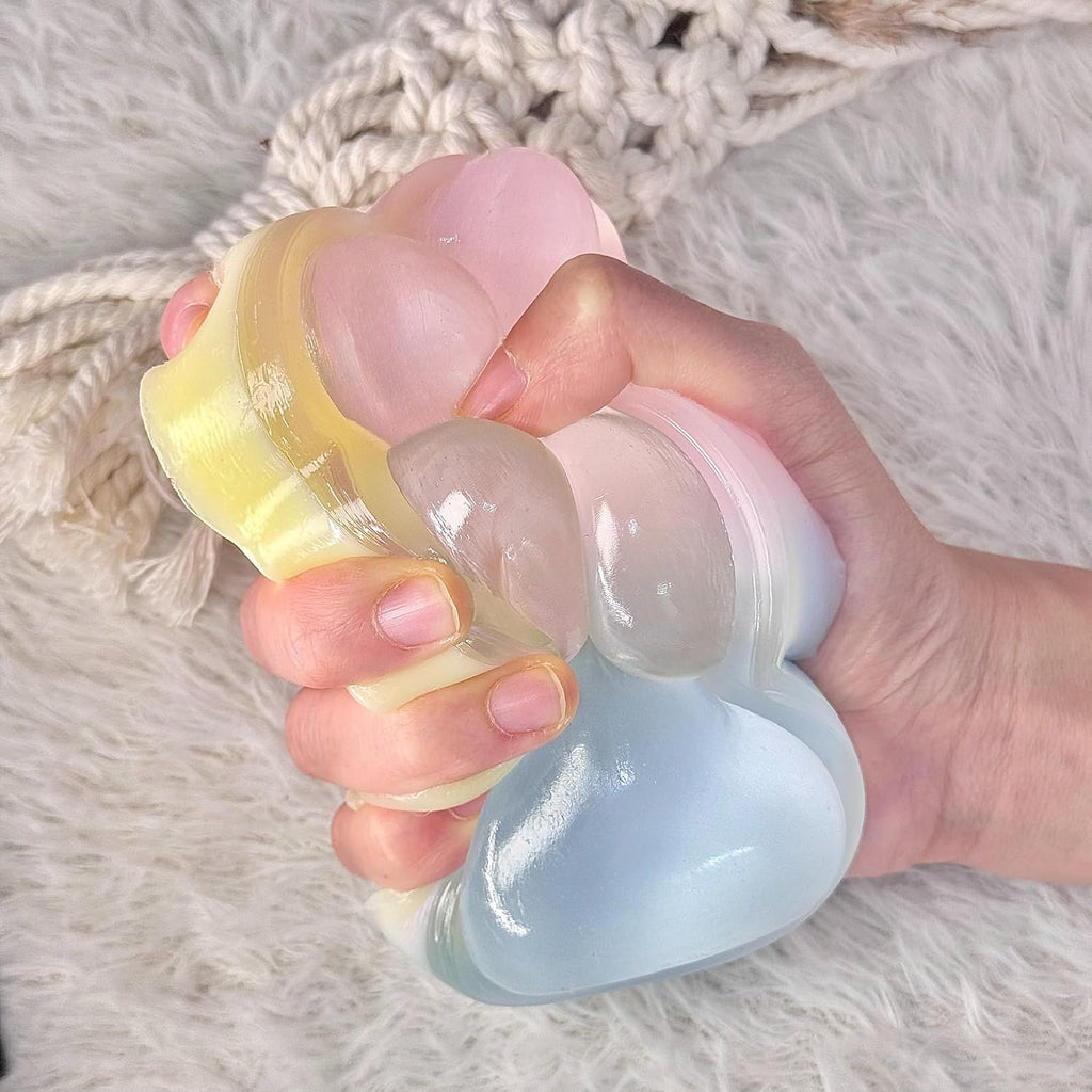 Big Taba Squishy Cat Paw, 5 in Large Paw Squeeze Toy for Stress Relief and Relax, Sticky Squishies Fidget Toys for Party Favors Novelty Things Birthday Gift (Tri-Color)