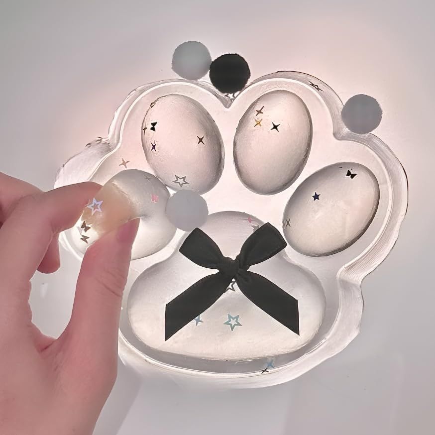 3 Pcs Taba Squishy Cat Paw Big 5 in Squeeze Toys, Large Transparent Cat Paw Squishy Toys Pack, Squeeze Toy for Chill and Stress Relief, Birthday Gift Present, Squeeze Toys for Adults