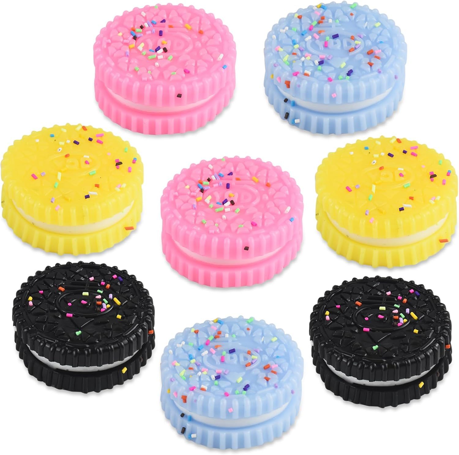 8 PCS Colorful Cookies Squish Fidget Toys - Sensory Fidget Squeeze Toy- Party Favors Gifts Stress Balls-Stress Relief Hand Toy