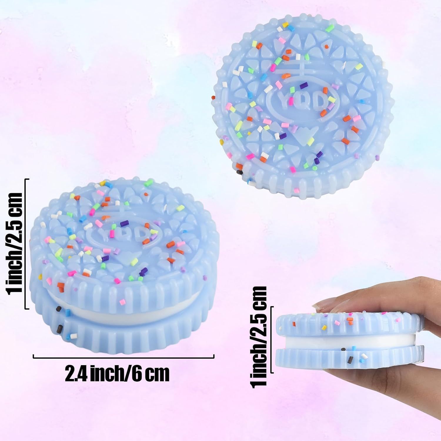 8 PCS Colorful Cookies Squish Fidget Toys - Sensory Fidget Squeeze Toy- Party Favors Gifts Stress Balls-Stress Relief Hand Toy