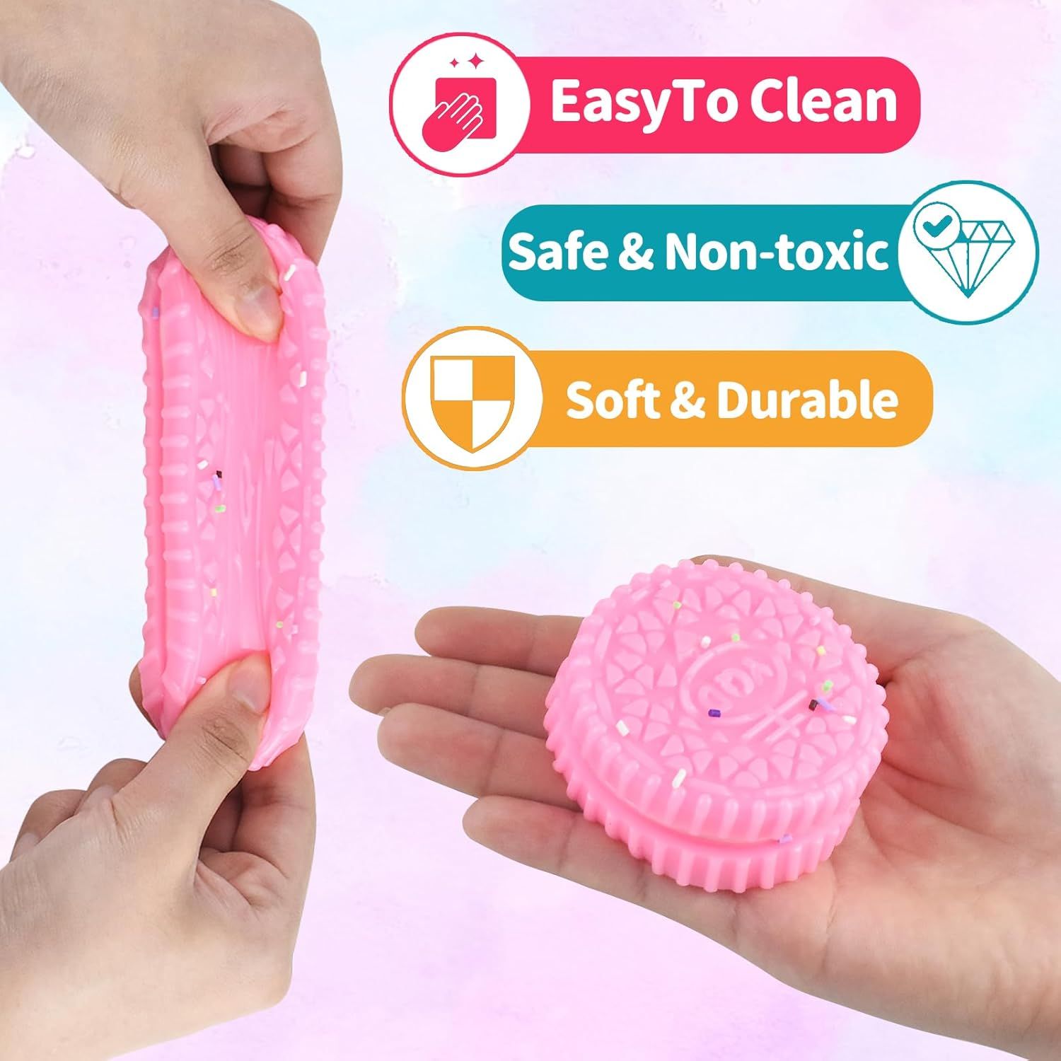 8 PCS Colorful Cookies Squish Fidget Toys - Sensory Fidget Squeeze Toy- Party Favors Gifts Stress Balls-Stress Relief Hand Toy