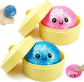 2PCS Mini Glitter Dumpling Squishy, 2026 Upgrade Dumling Mystery Box, Colorful Dumplings Stress Balls Fidget Sensory, Fidget Squeeze Toy for Holiday & Birthday Gifts (Blue+Pink)