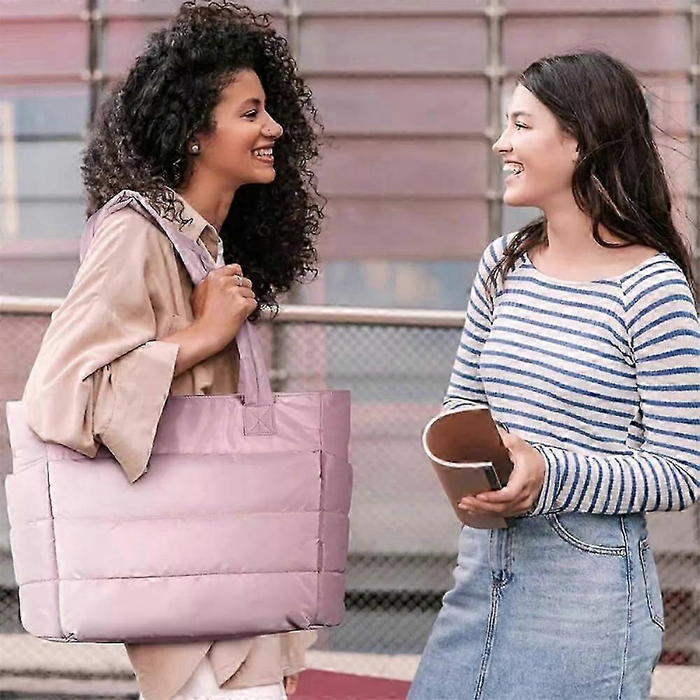 Lightweight Puffy Tote Bag for Women with Compartments Shoulder Bag