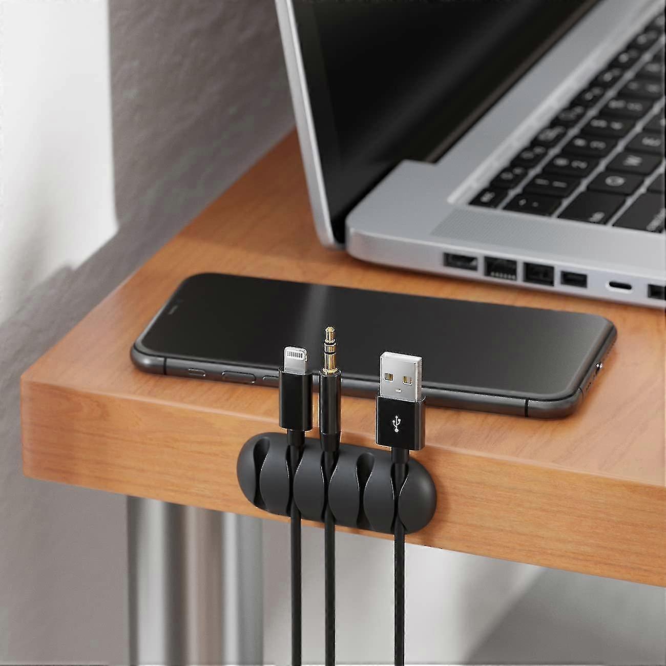2pcs Black Cable Holders for Desk Cable Management Organizer