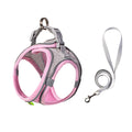 Pet Cat Harness and Leash Set Breathable Vest with Reflective Strip for Kitten Walking Traveling Pink