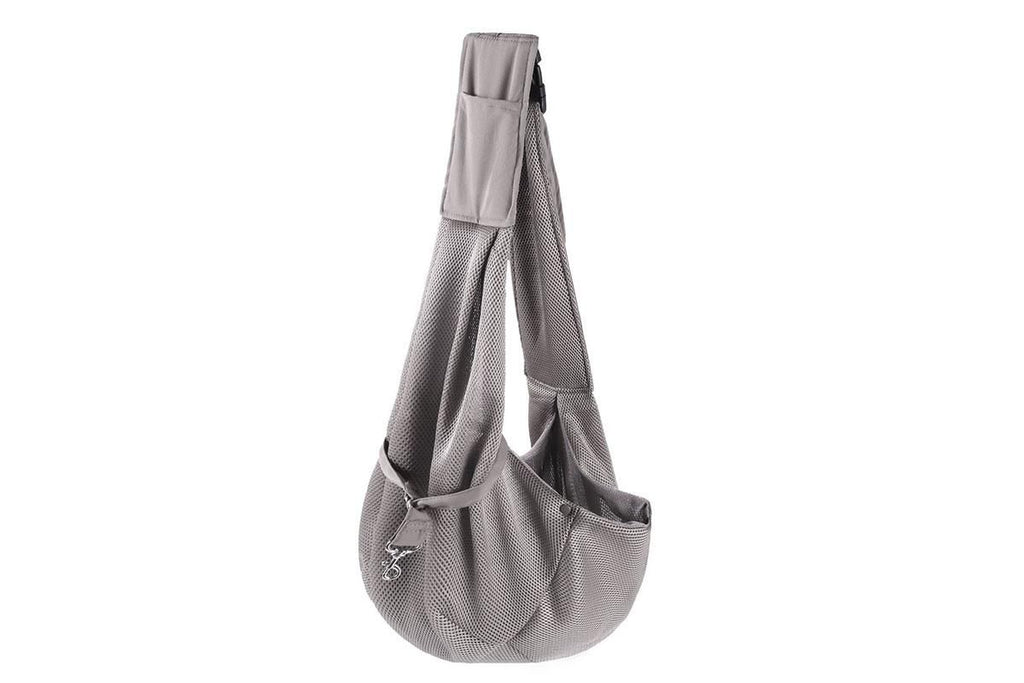 Breathable Dog Carrier Sling With Storage Pocket Pet Carrier Shoulder Pouch For Outdoor Travel -Gray