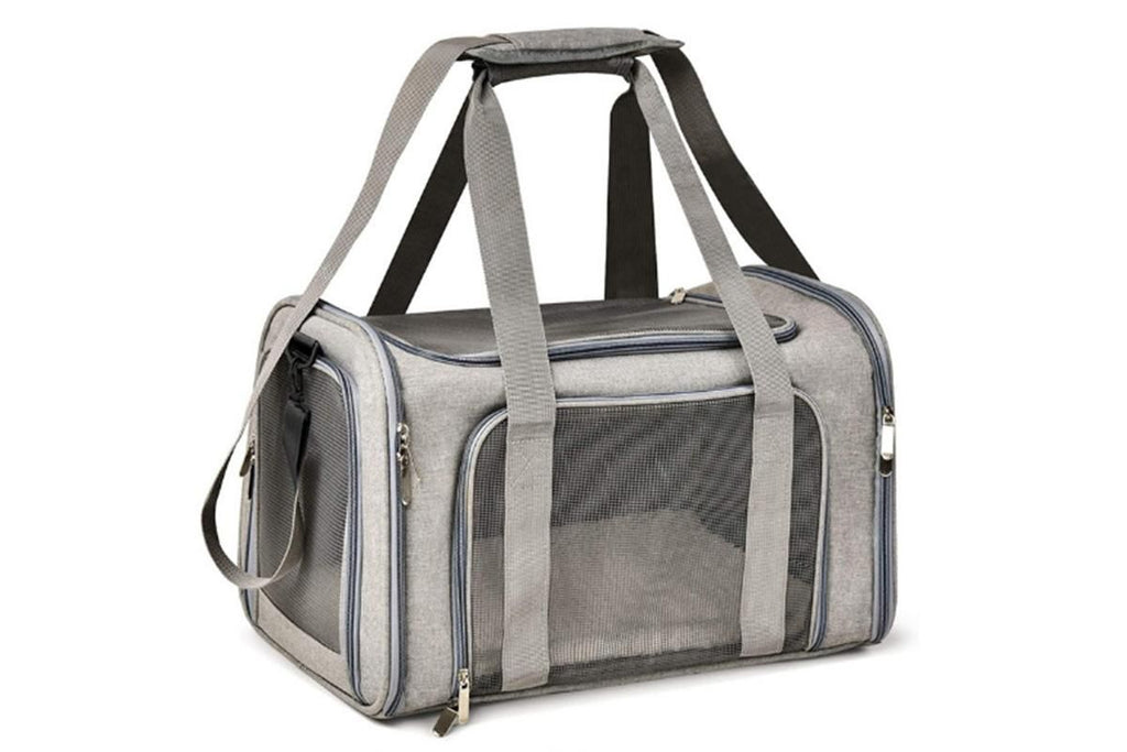 Portable Travel Bag Soft Crate Cage Cat Bag Animal Carriers for Pets -Grey