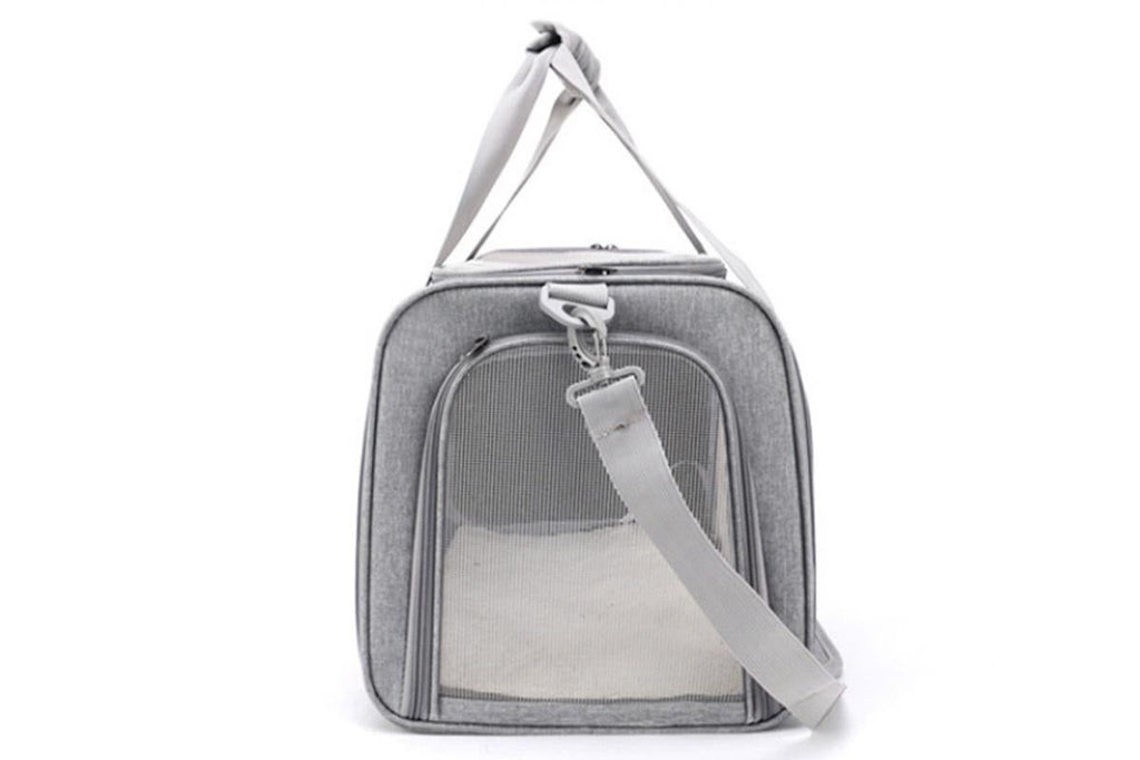 Portable Travel Bag Soft Crate Cage Cat Bag Animal Carriers for Pets -Grey