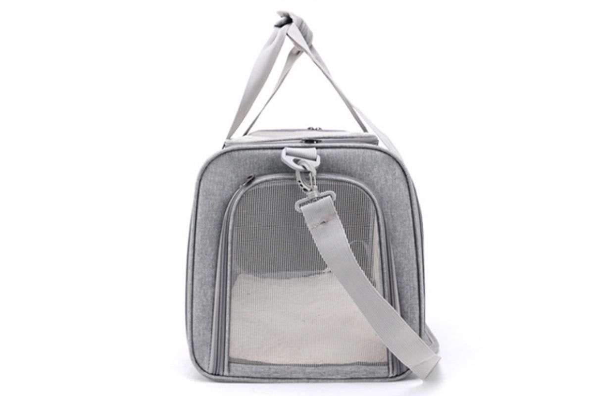 Portable Travel Bag Soft Crate Cage Cat Bag Animal Carriers for Pets -Grey