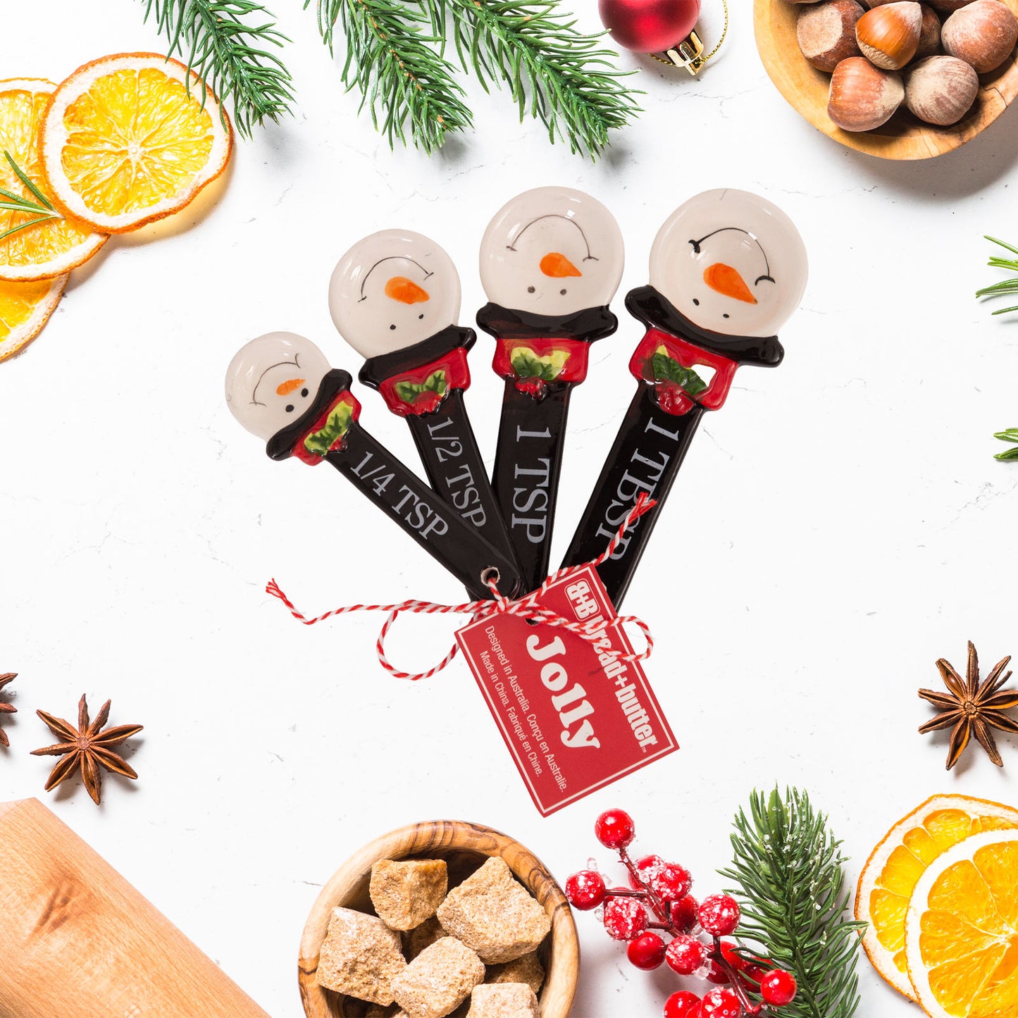 Bread and Butter Snowman Spoons 4 Pack