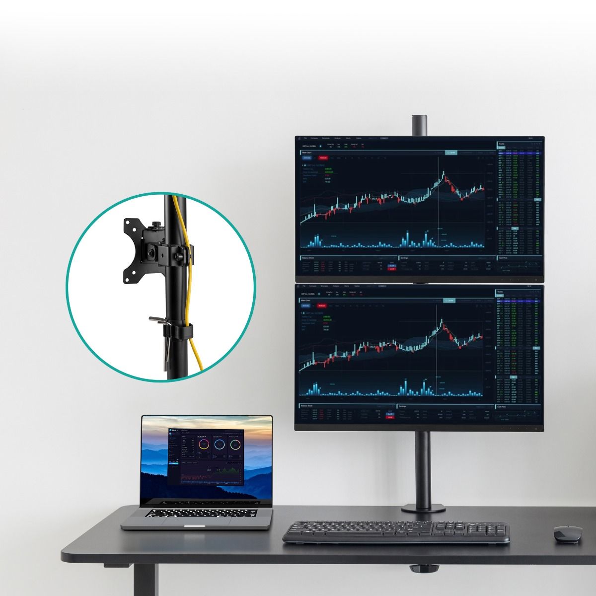 activiva Dual-Screen Articulating Vertical Monitor Arm