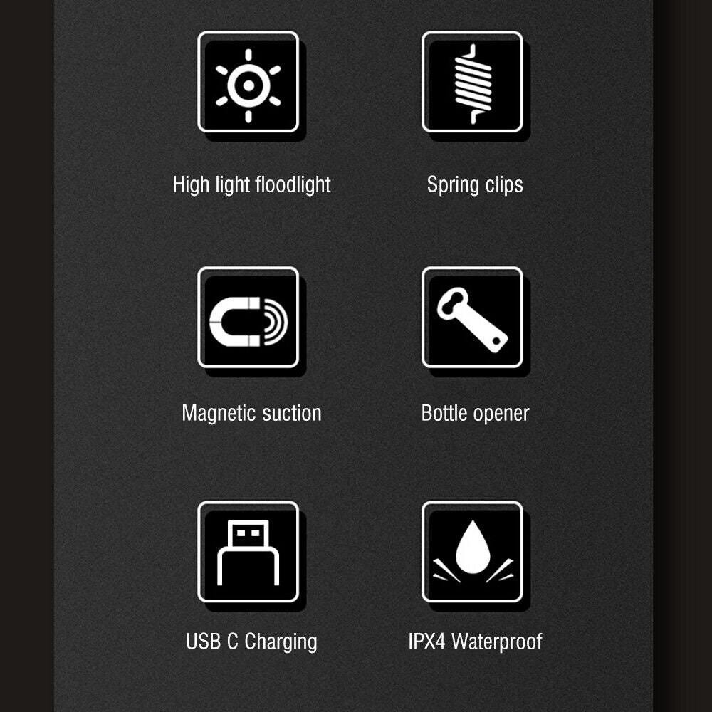 Mini Flashlight Keychain USB Rechargeable Cob Waterproof Portable Led Work Light