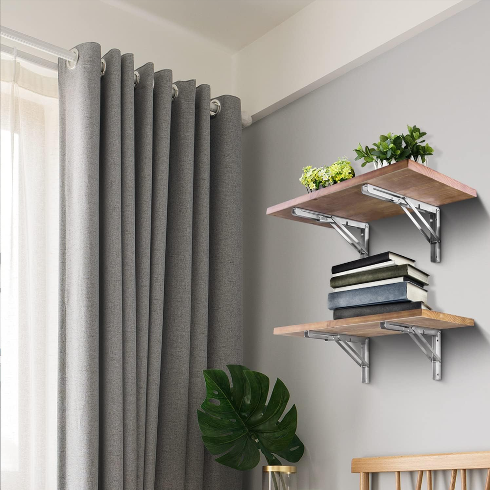 8"Stainless Steel Folding Table Bracket Shelf Bench 200kg Load Heavy Duty