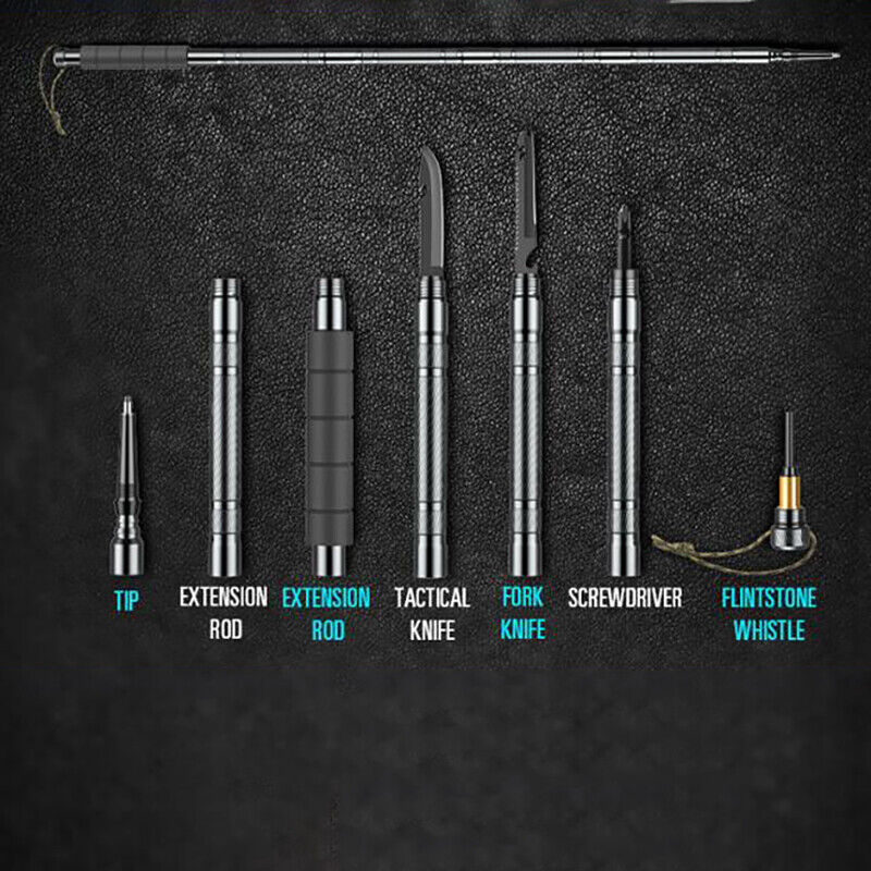 Multifunctional Hiking Trekking Poles Lightweight Collapsible Walking Stick AU