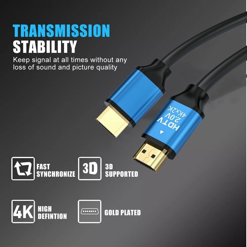 4K Premium HDMI Cable V2.0 Ultra HD 3D High Speed Ethernet 2 m