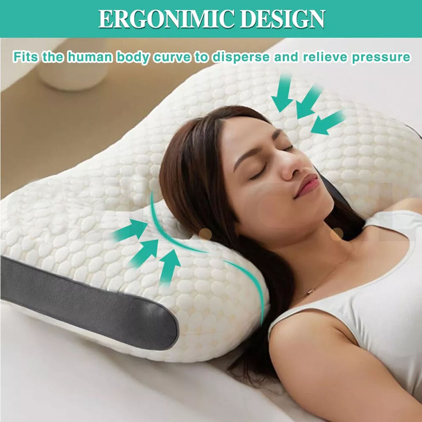 2 pcs Pain Relief Ergonomic Pillow Adjustable Contour Orthopedic Cervical Bed Pillow
