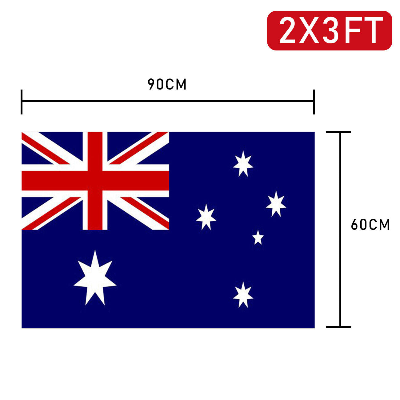 2 Pack Australian Aussie Flag Australia Anzac Day Oz AU 2x3ft 60x90cm Polyester