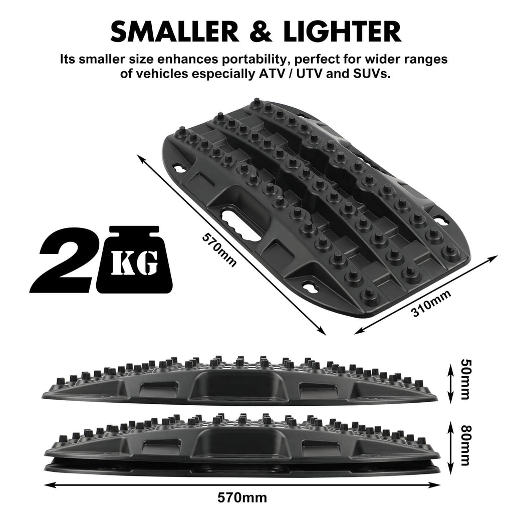 Mini Recovery Tracks Traction Boards Sand Mud Snow 4WD 4x4 Vehicle 1 Pair Black