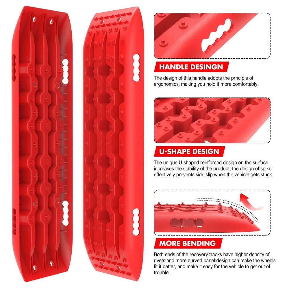 Hitch Receiver 5T Recovery Receiver With 2PCS Recovery tracks Boards Gen2.0 Red