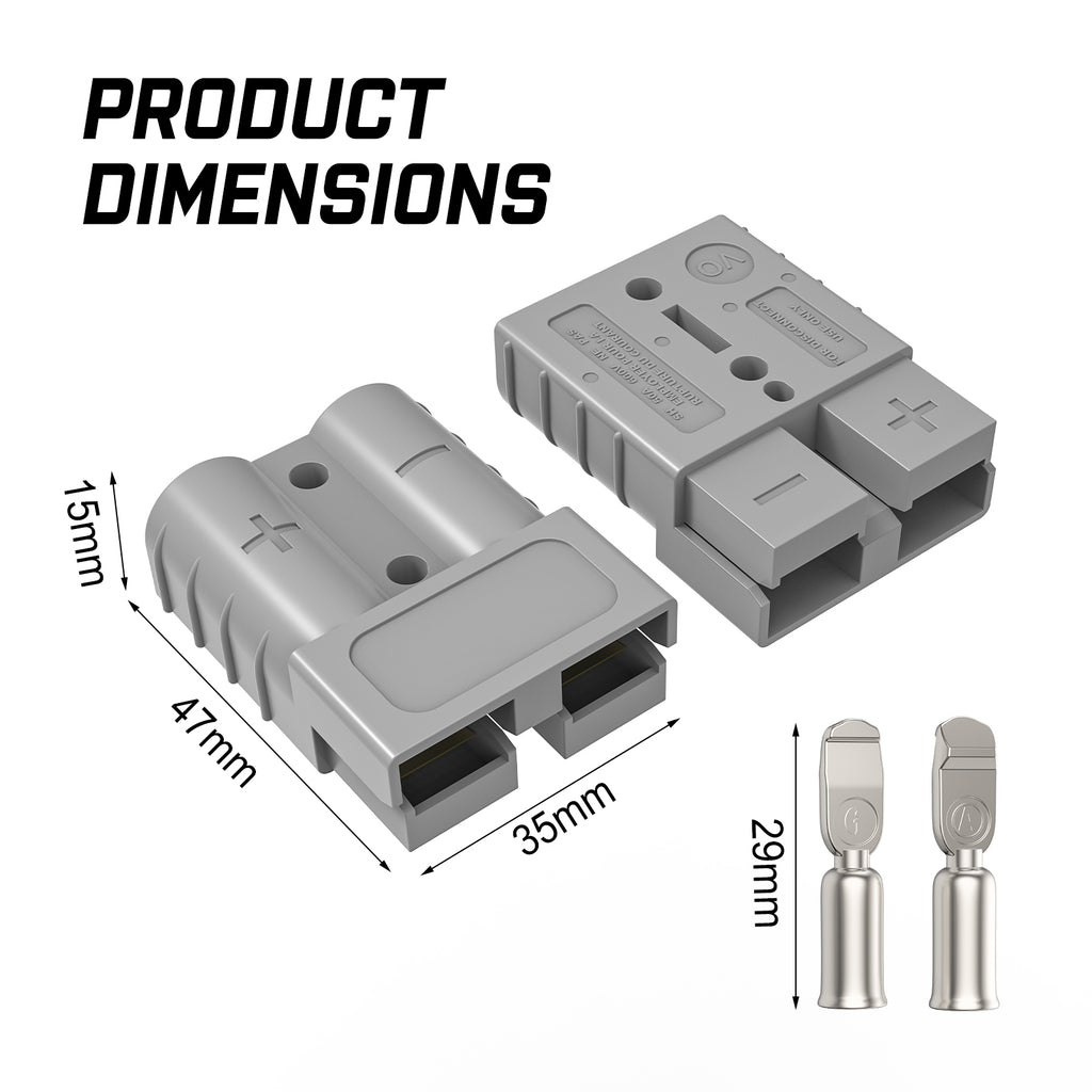 10 x 50A Anderson Style Plug Copper Connectors Terminals Pack Caravan Trailer Solar