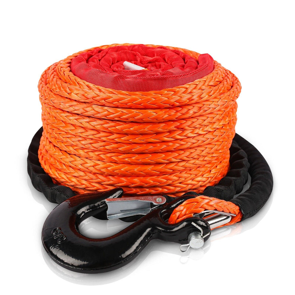 Winch Rope 9.5MM X 30M Dyneema SK75 Hook Synthetic Car Tow Recovery Cable Hook