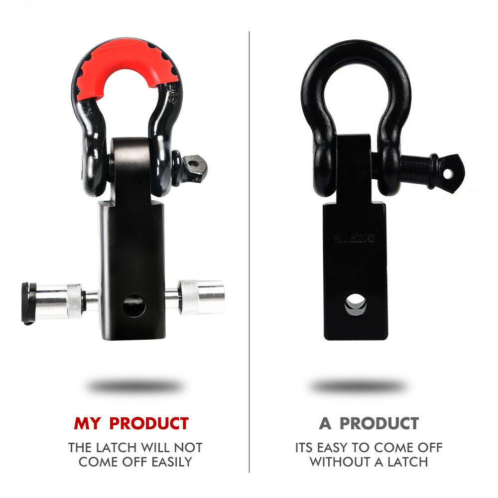 Hitch Receiver 5T Recovery Receiver with Bow Shackle Tow Bar Off Road 4WD