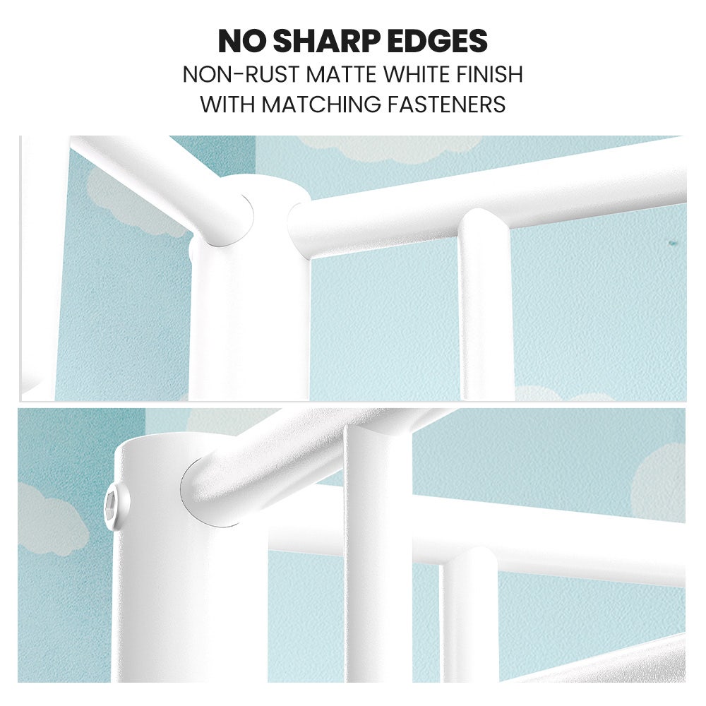 KINGSTON SLUMBER 2in1 King Single Metal Bunk Bed Frame, with Modular Design, Matte White