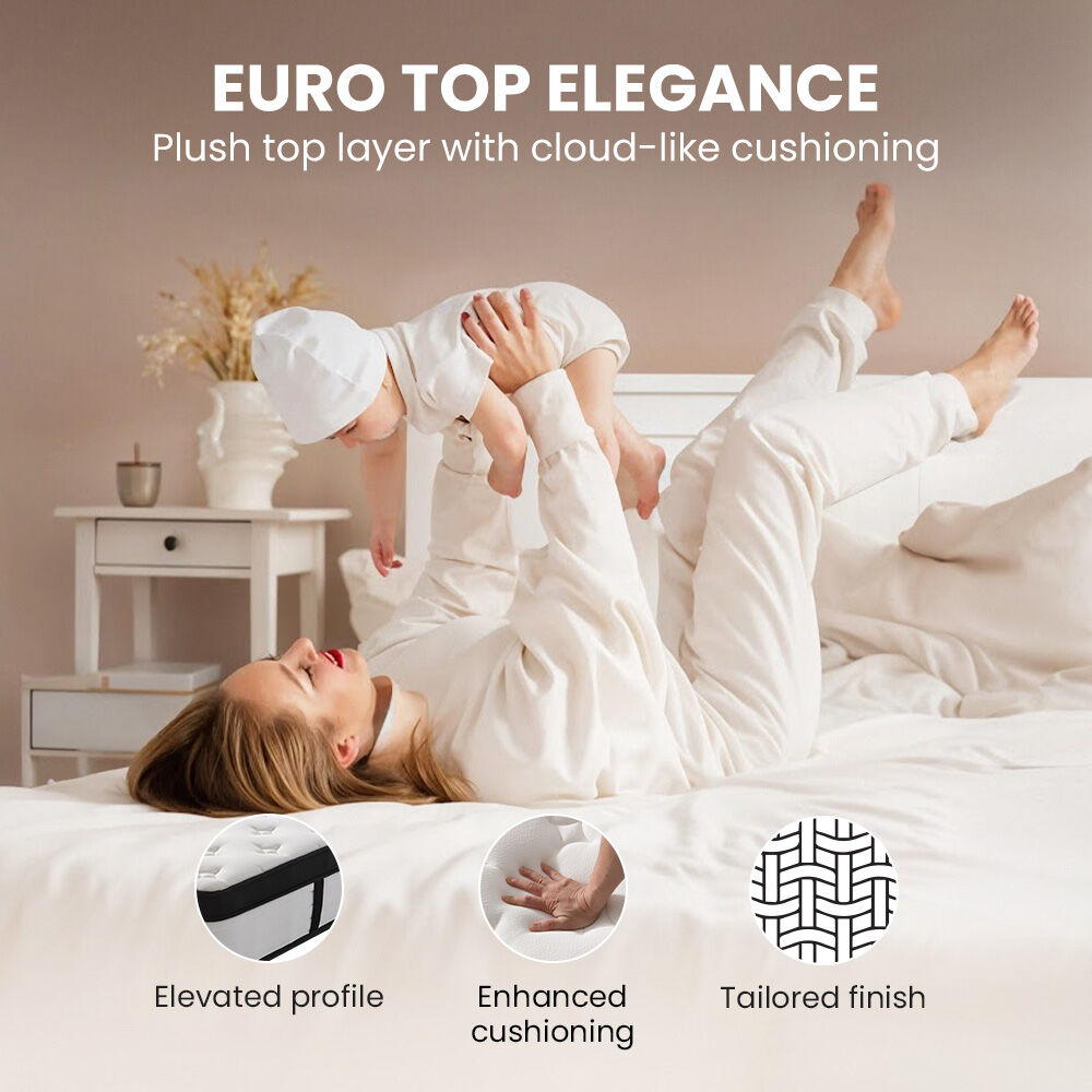 KINGSTON SLUMBER RelaxMax 31cm Queen Mattress, Medium, Euro Top, 5-Zone, Pocket Spring, Knitted Fabric