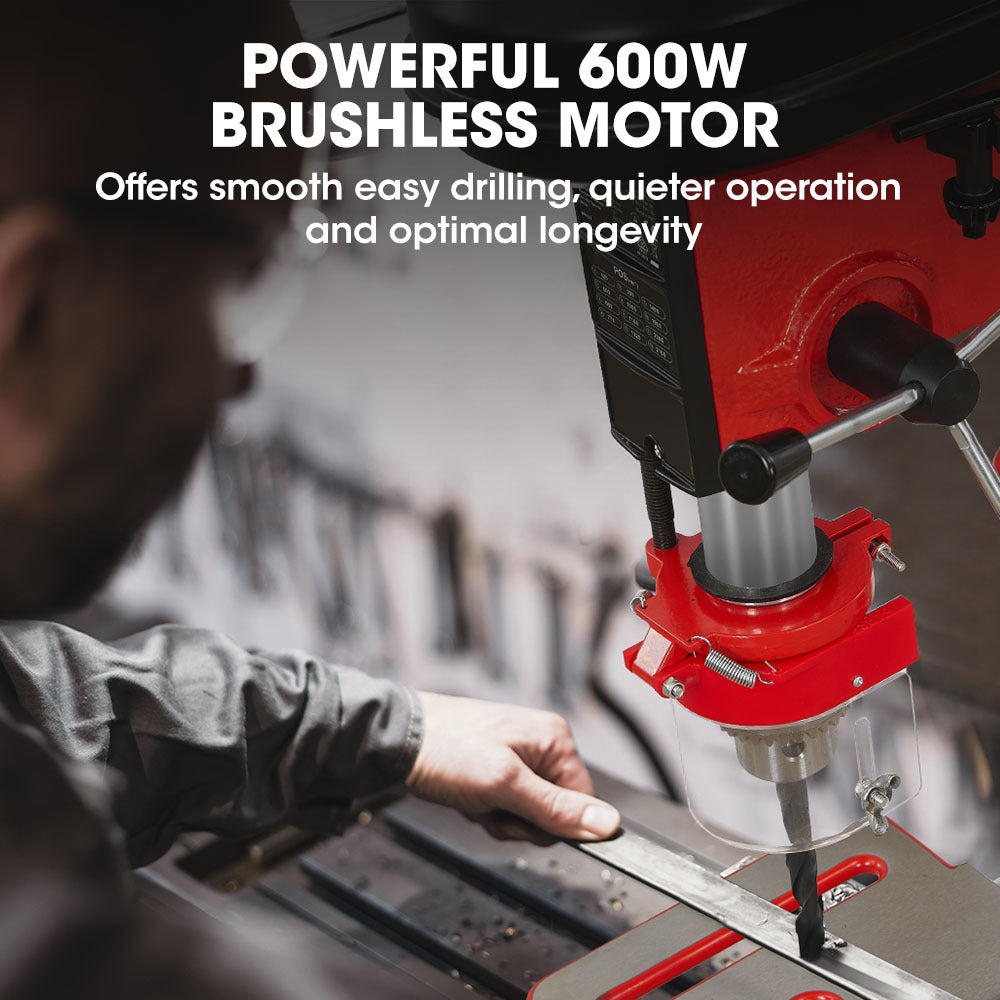 Baumr-AG DP15 600W 10  Pedestal Bench Drill Press, 12 Speeds, 16mm Chuck (DP15 II)