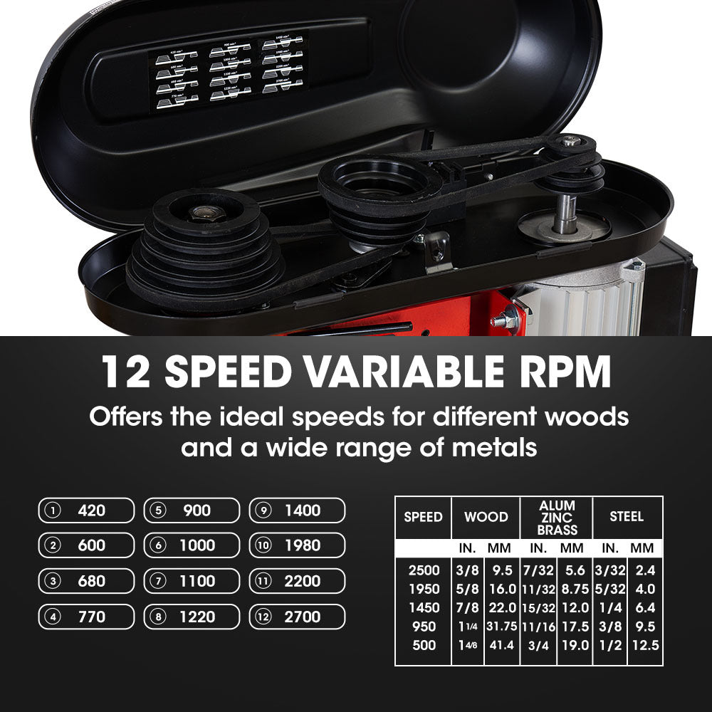 Baumr-AG DP15 600W 10  Pedestal Bench Drill Press, 12 Speeds, 16mm Chuck (DP15 II)