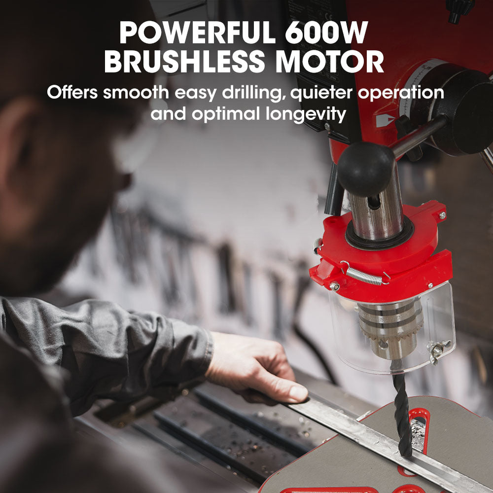 Baumr-AG 600W 12  Pedestal Bench Drill Press, 12 Speeds, 16mm Chuck (DP17)