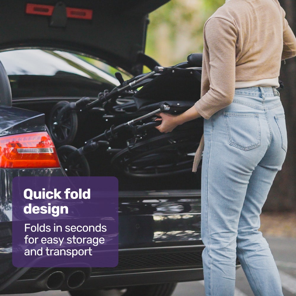 EQUIPMED 24 Inch Folding Wheelchair with Park Brakes, 136kg Capacity, 51cm Wide Seat, Black