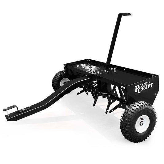 PlantCraft Tow Behind Plug Lawn Aerator 1m (40) Wide, Universal Hitch for Ride on Mower, Garden Tractor