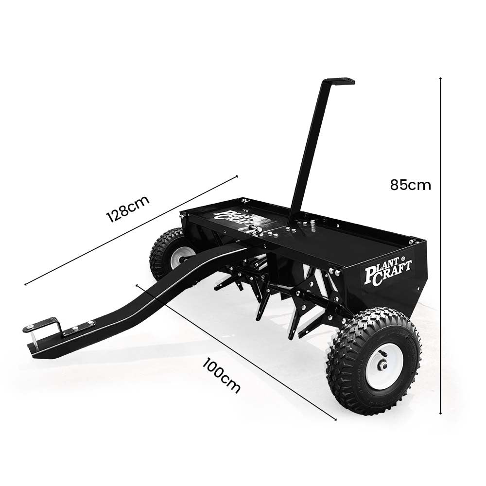 PlantCraft Tow Behind Plug Lawn Aerator 1m (40) Wide, Universal Hitch for Ride on Mower, Garden Tractor