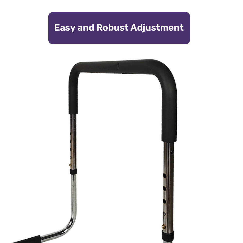 Equipmed Bed Assist Adjustable Hand Rail Support Aid for Seniors, 125kg Capacity, Bedside with Soft Grip Handle