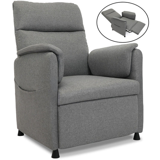 FORTIA Electric Armchair Recliner, Single Fabric Chair, Grey