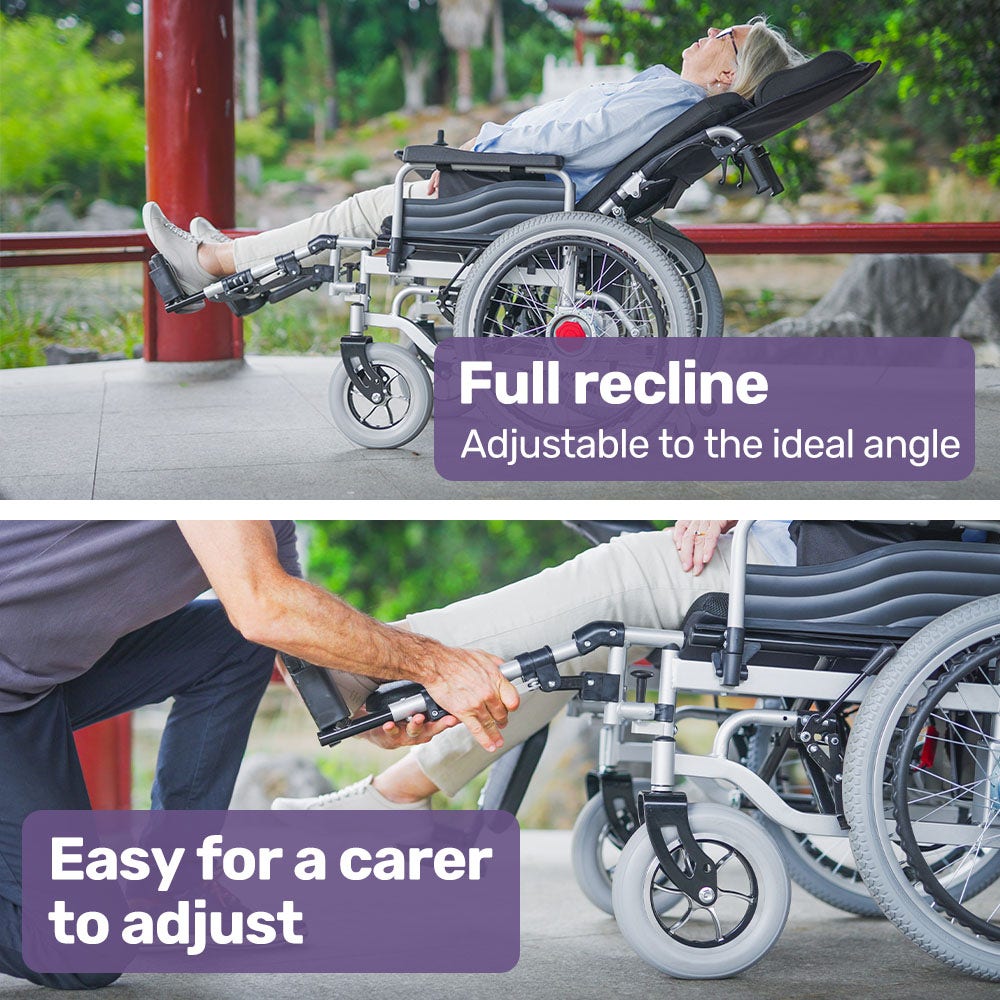 EQUIPMED Power Electric Wheelchair, XL Wide Bariatric Chair Seat, Long Range, Airline Approved, Recline Adjustment, Lithium Battery, 22  Wheels, Headrest, Black