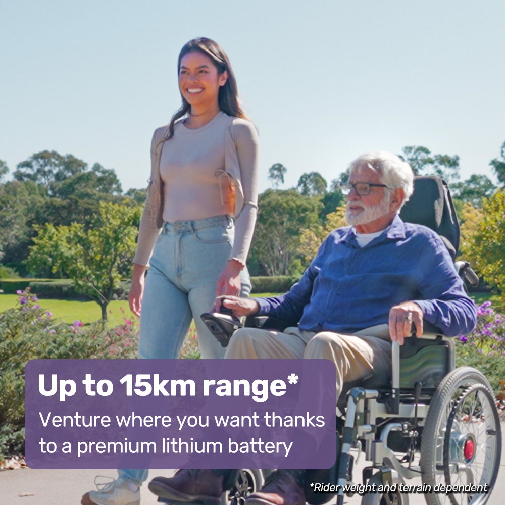 EQUIPMED Power Electric Wheelchair, XL Wide Bariatric Chair Seat, Long Range, Airline Approved, Recline Adjustment, Lithium Battery, 22  Wheels, Headrest, Black