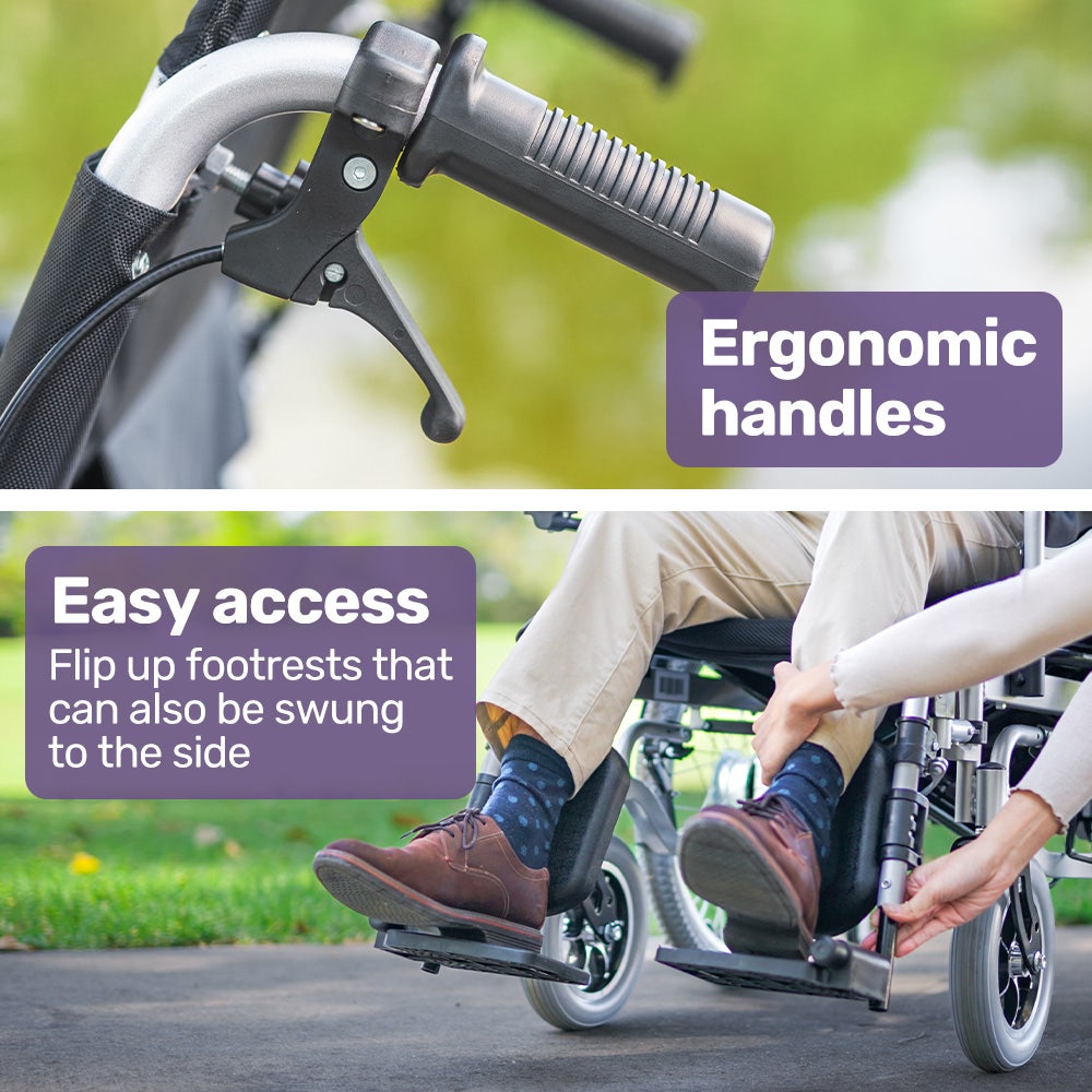 EQUIPMED Power Electric Wheelchair, XL Wide Bariatric Chair Seat, Long Range, Airline Approved, Recline Adjustment, Lithium Battery, 22  Wheels, Headrest, Black