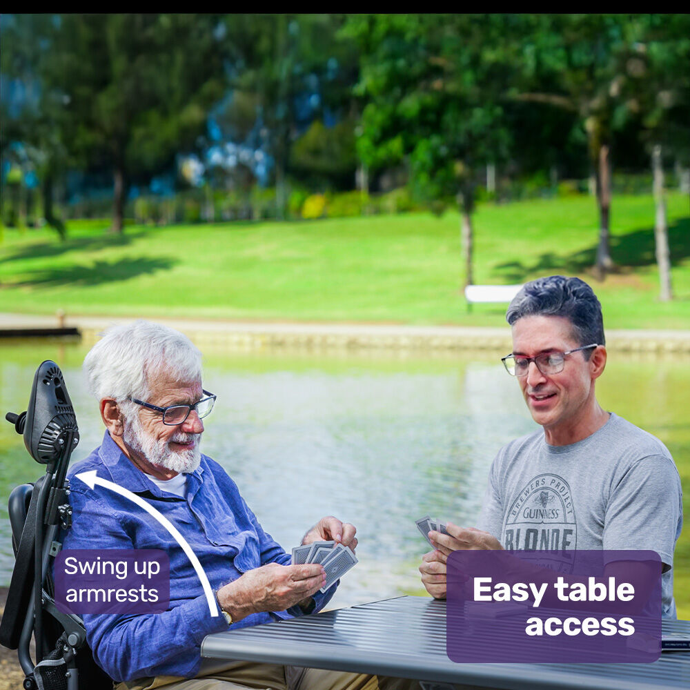 EQUIPMED Power Electric Wheelchair, Airline Approved Wheel Chair, Lightweight, Folding, Long Range, Lithium Batteries, Black & Silver